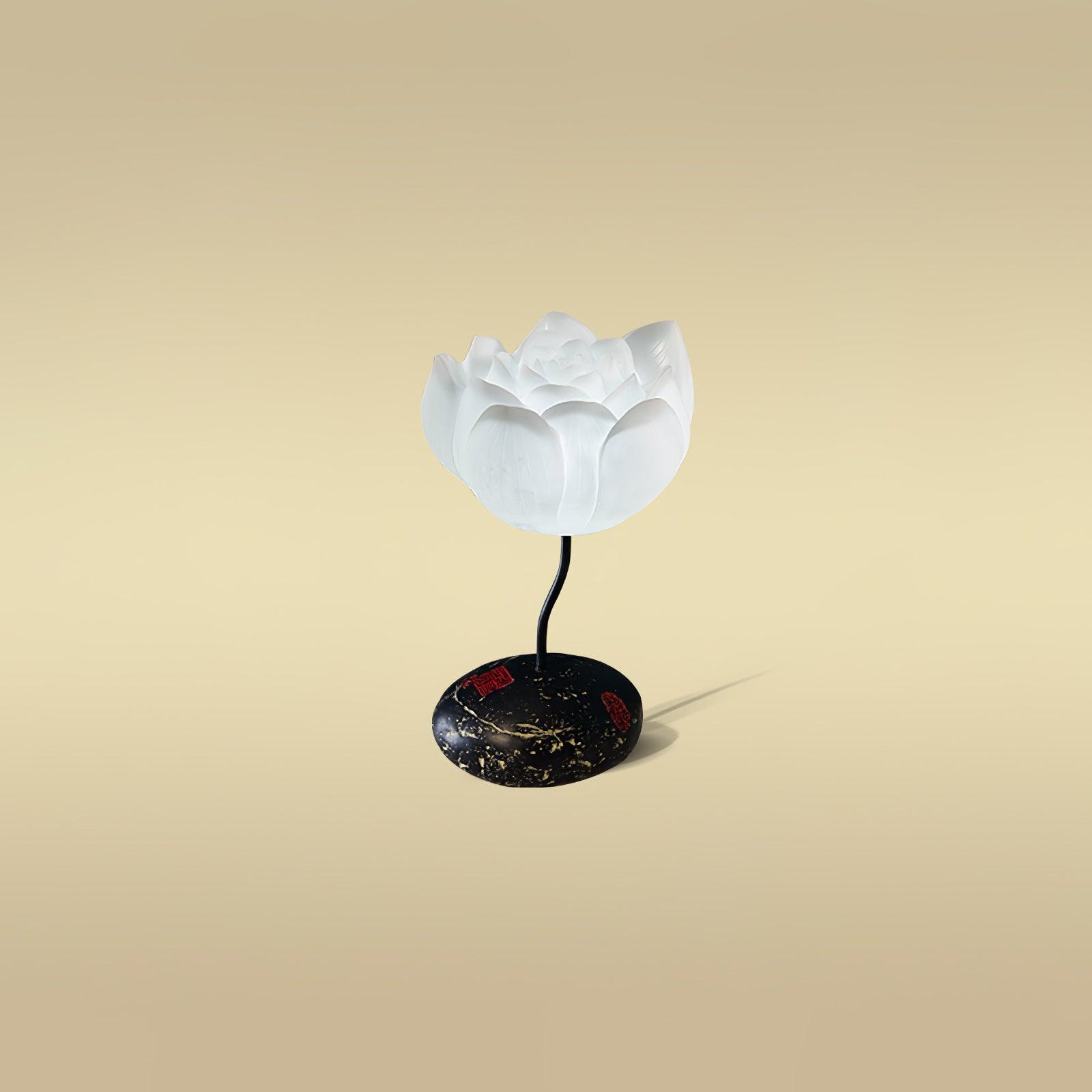 Elegant Lotus Resin Floor Lamp Floral Decorative Standing Light for Living Room