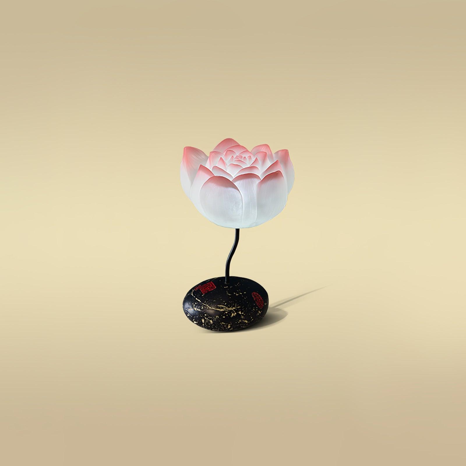 Elegant Lotus Resin Floor Lamp Floral Decorative Standing Light for Living Room