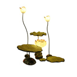 Elegant Lotus Resin Floor Lamp Floral Decorative Standing Light for Living Room