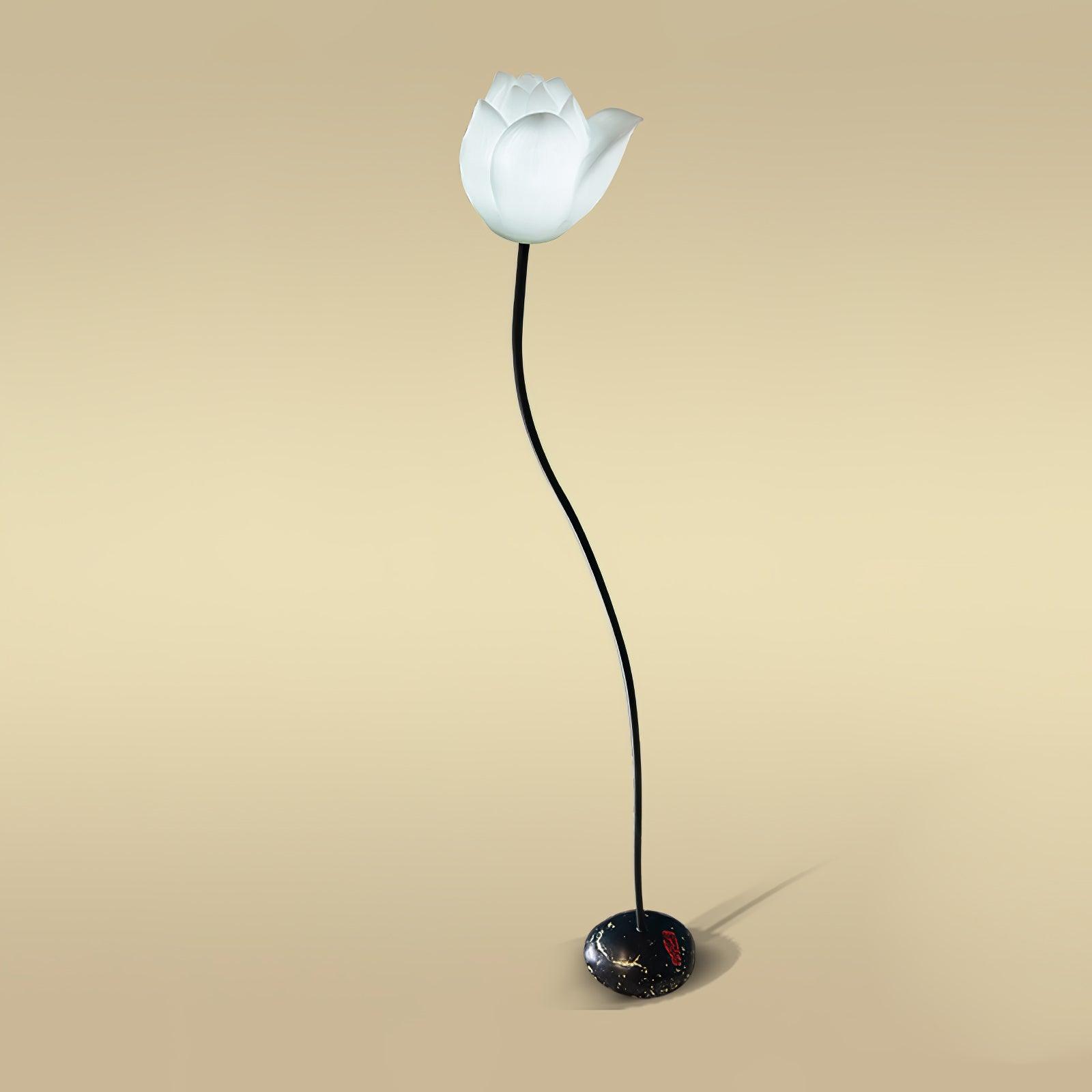 Elegant Lotus Resin Floor Lamp Floral Decorative Standing Light for Living Room
