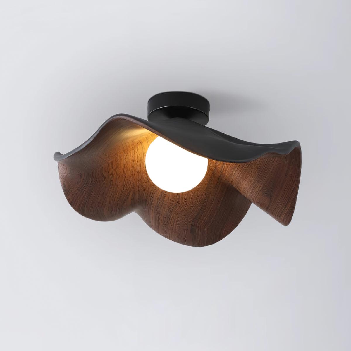 Elegant Resin Lotus Leaf Ceiling Lamp for Modern Interior Design and Ambient Home Lighting