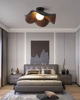 Elegant Resin Lotus Leaf Ceiling Lamp for Modern Interior Design and Ambient Home Lighting