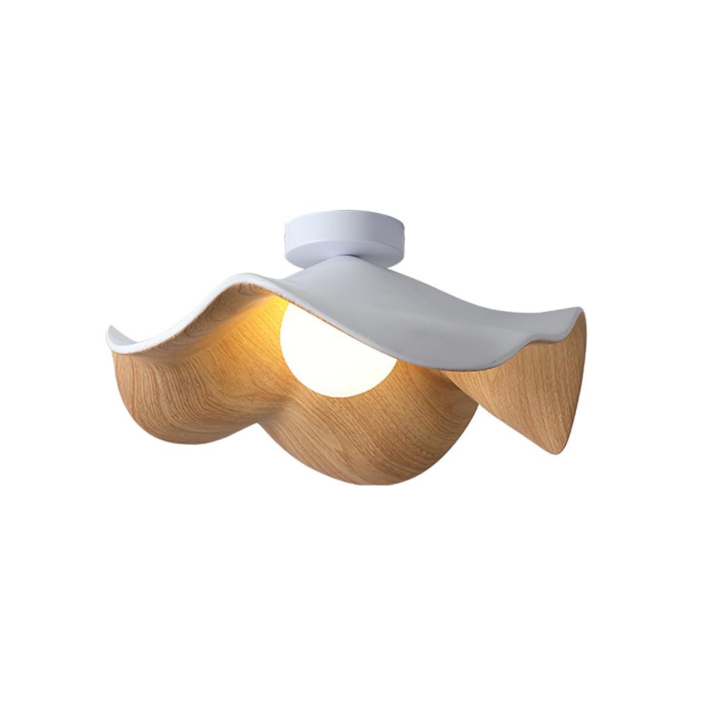 Elegant Resin Lotus Leaf Ceiling Lamp for Modern Interior Design and Ambient Home Lighting