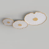 Modern Lotus Leaf Acrylic LED Ceiling Light Wood Grain Finish Flush Mount Lamp for Living Room