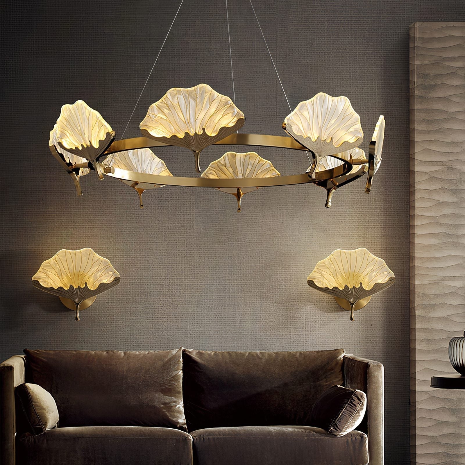 elegant-lotus-leaf-enamel-stained-glass-brass-chandelier-for-luxury-dining-and-living-spaces