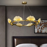 elegant-lotus-leaf-enamel-stained-glass-brass-chandelier-for-luxury-dining-and-living-spaces