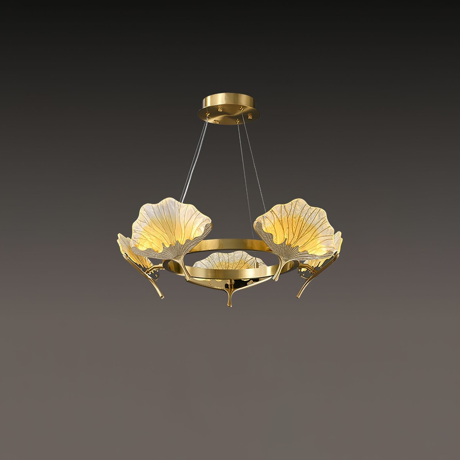 elegant-lotus-leaf-enamel-stained-glass-brass-chandelier-for-luxury-dining-and-living-spaces