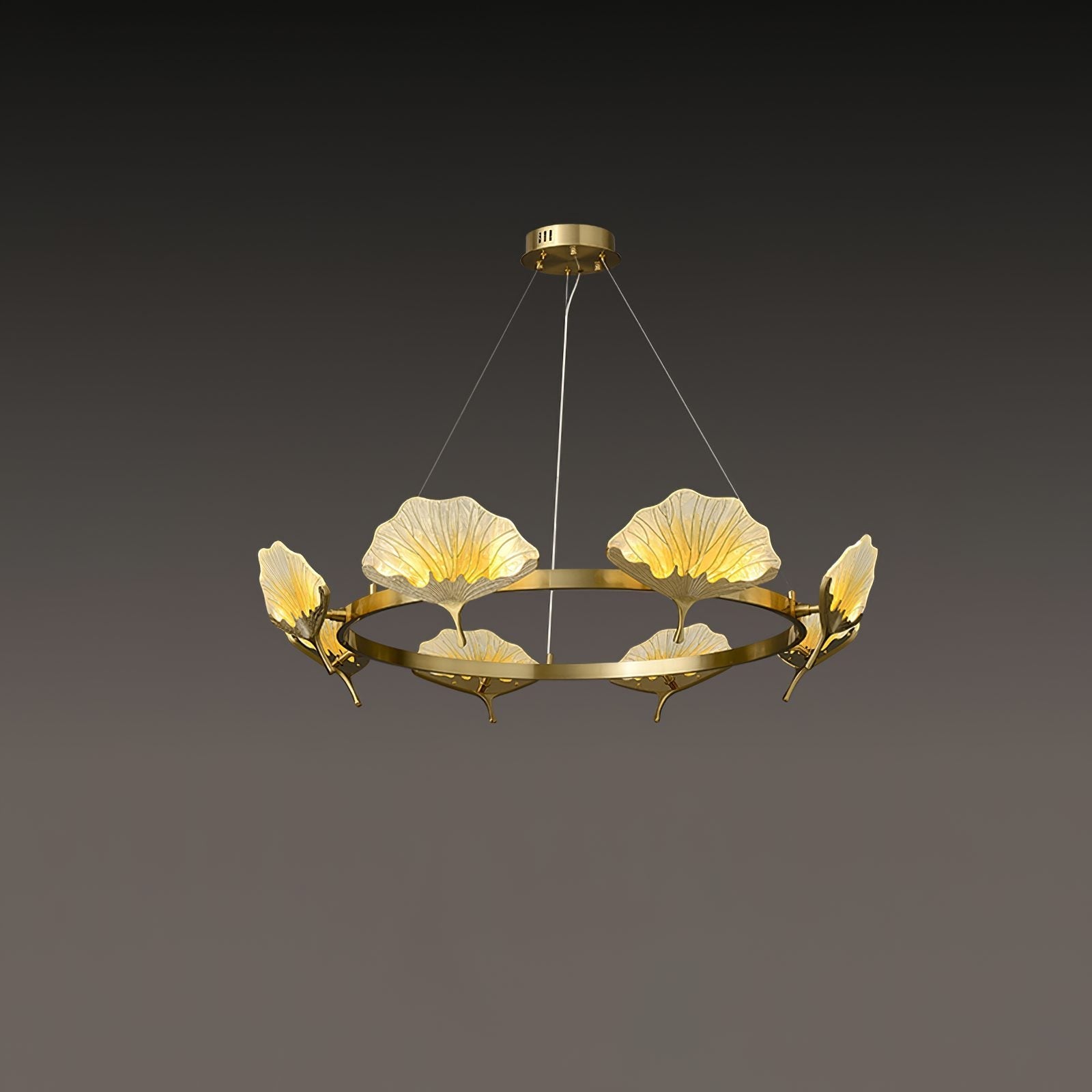 elegant-lotus-leaf-enamel-stained-glass-brass-chandelier-for-luxury-dining-and-living-spaces