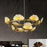 elegant-lotus-leaf-enamel-stained-glass-brass-chandelier-for-luxury-dining-and-living-spaces