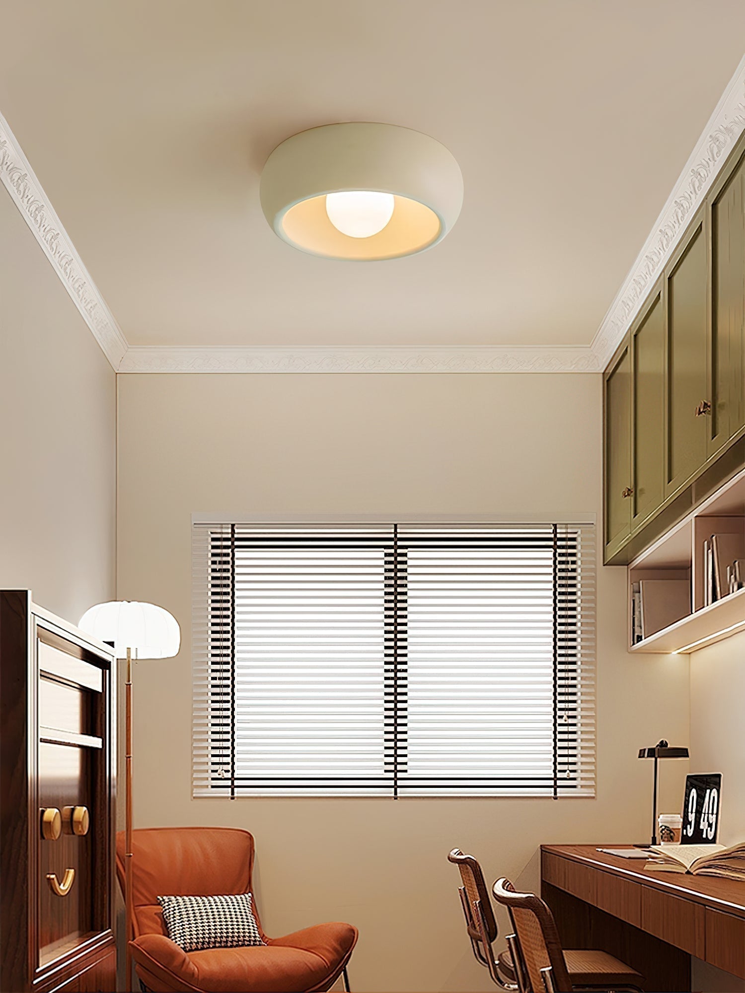 Modern Round Glass Flush Mount Ceiling Light Minimalist Louis Inspired Interior Lighting Fixture