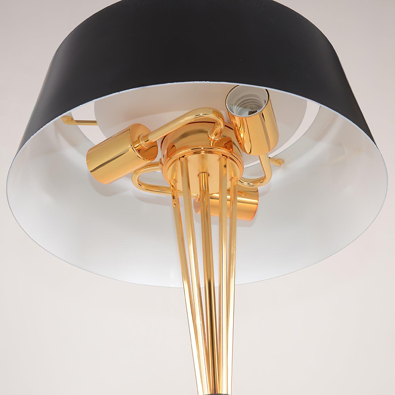 Modern Geometric Metal Task Lamp Lowrider Gold and Black Desk Lighting