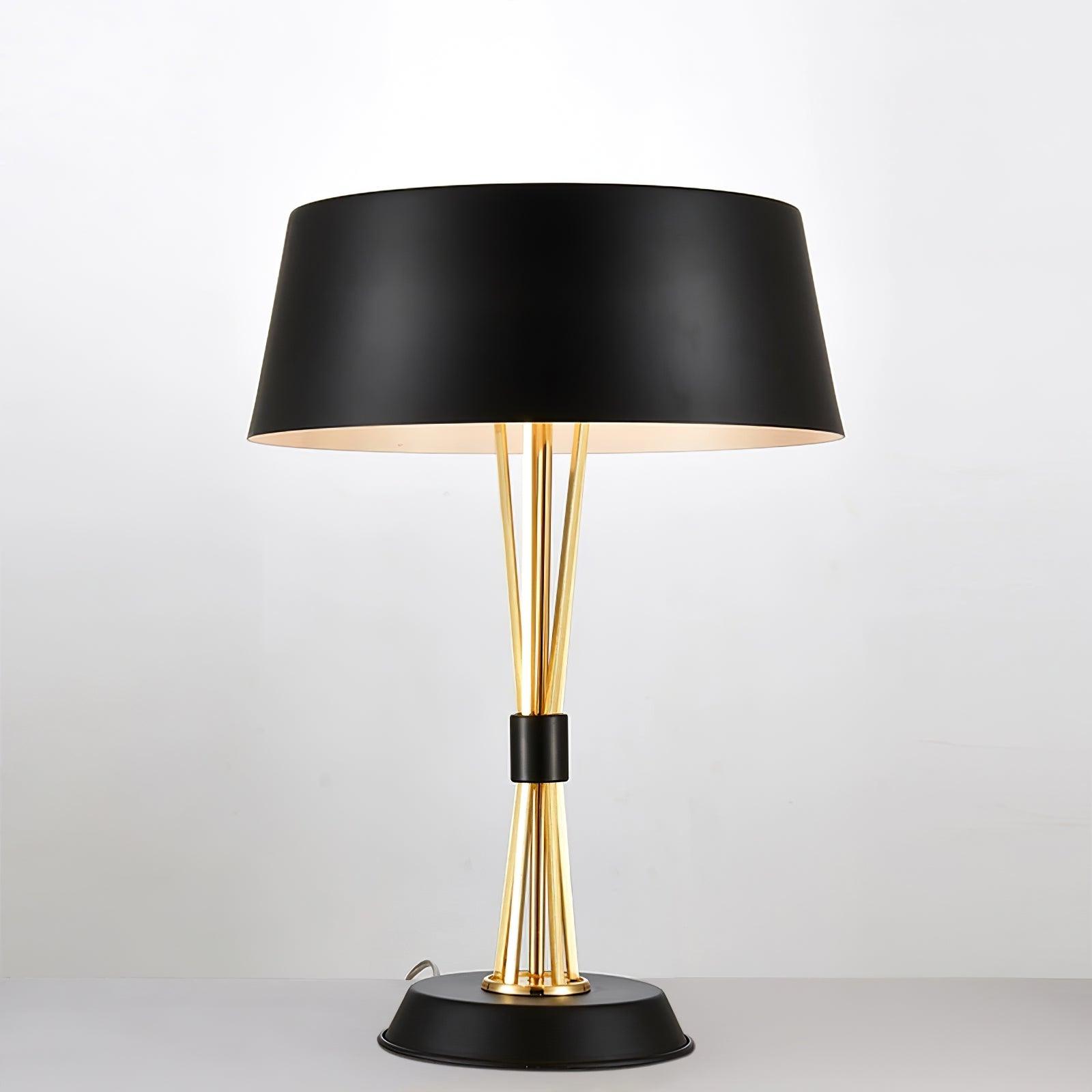 Modern Geometric Metal Task Lamp Lowrider Gold and Black Desk Lighting