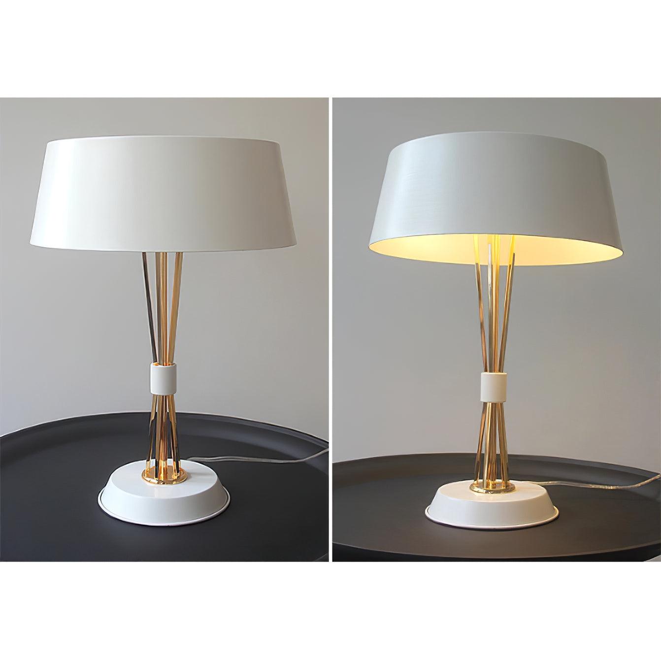 Modern Geometric Metal Task Lamp Lowrider Gold and Black Desk Lighting
