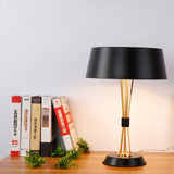 Modern Geometric Metal Task Lamp Lowrider Gold and Black Desk Lighting