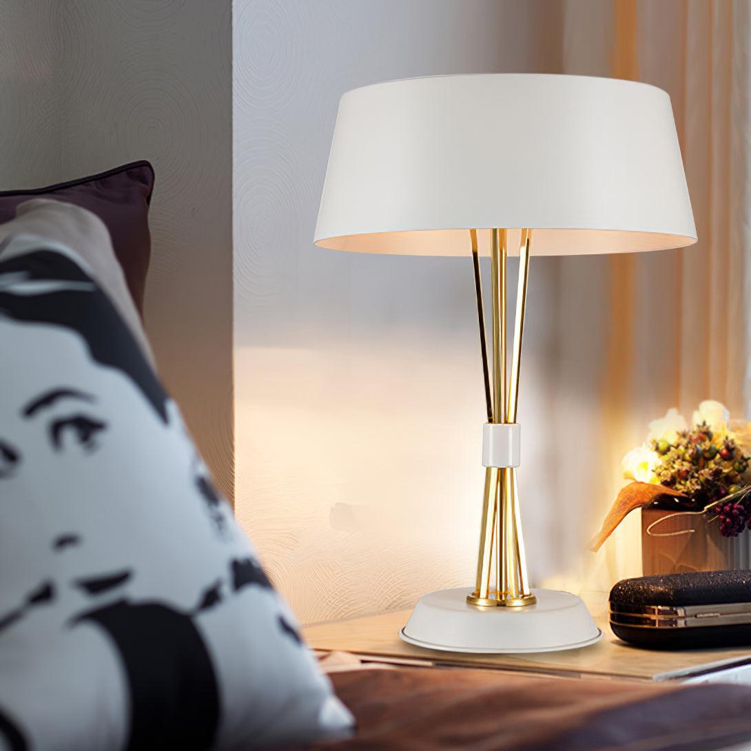 Modern Geometric Metal Task Lamp Lowrider Gold and Black Desk Lighting