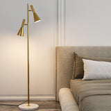 Modern Nordic Metal Floor Lamp with Marble Base and Adjustable Rotating Shade