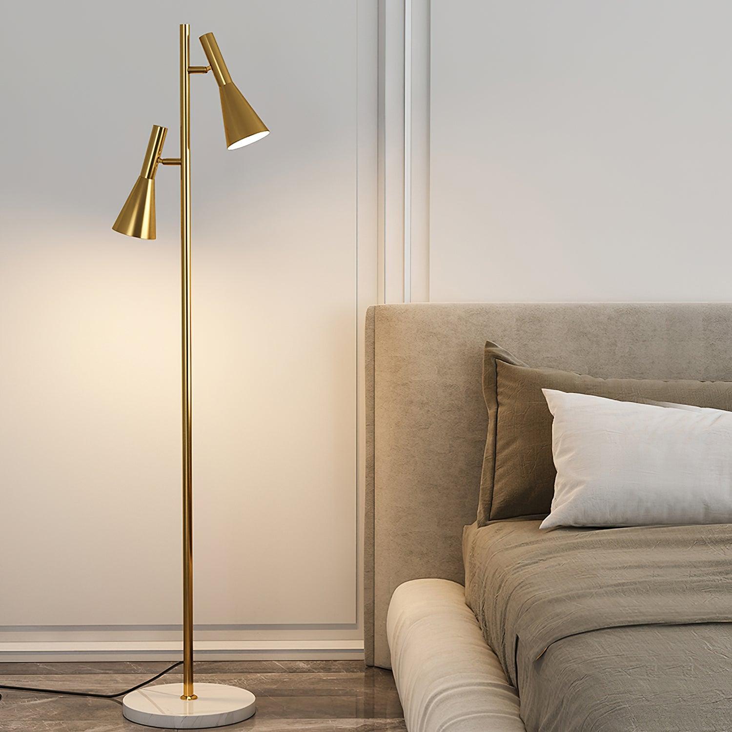 Modern Nordic Metal Floor Lamp with Marble Base and Adjustable Rotating Shade