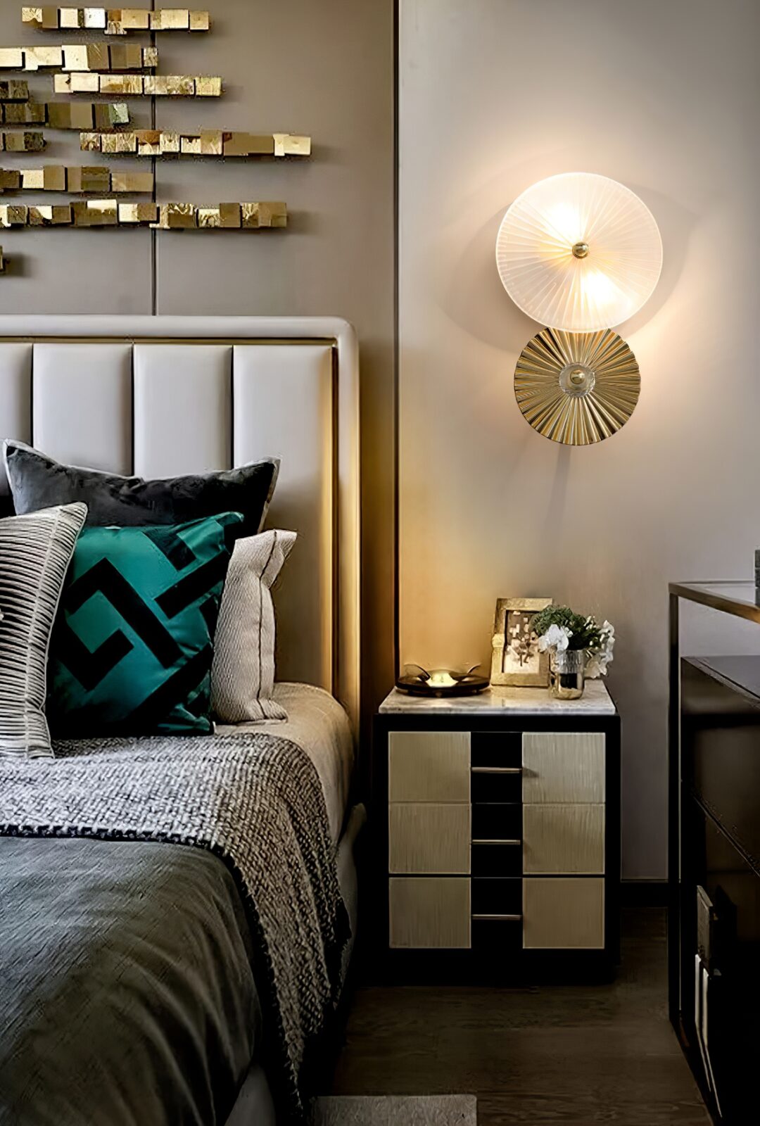 modern-gold-dual-disc-wall-sconce-with-frosted-glass-shade-and-mid-century-art-deco-design