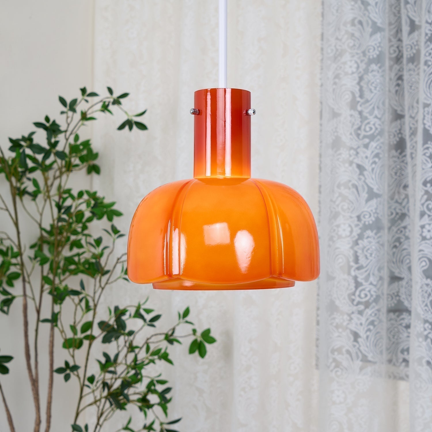 Modern Petal Glass Pendant Light Layered Floral Hanging Lamp for Living Room Dining Area