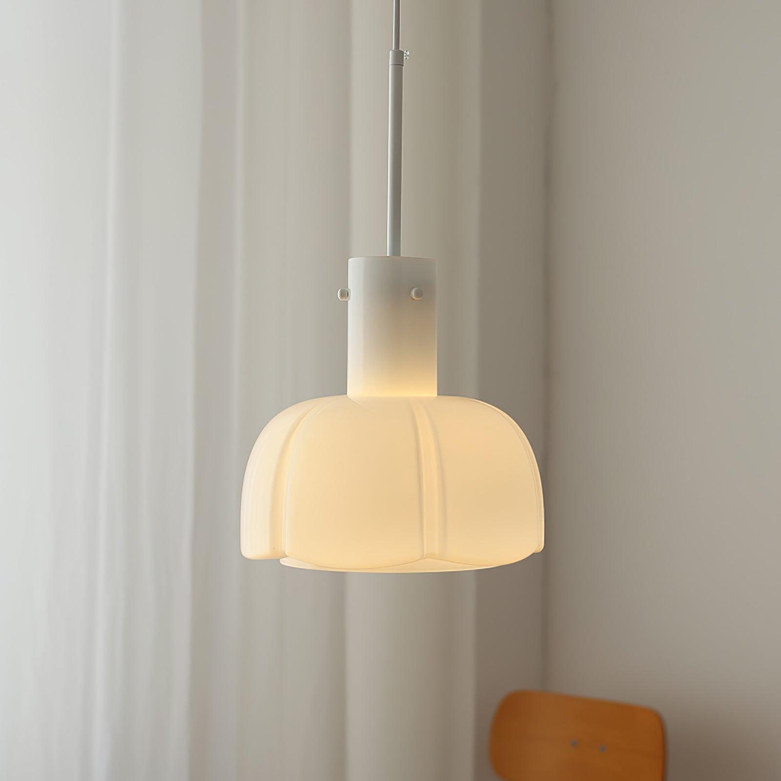 Modern Petal Glass Pendant Light Layered Floral Hanging Lamp for Living Room Dining Area