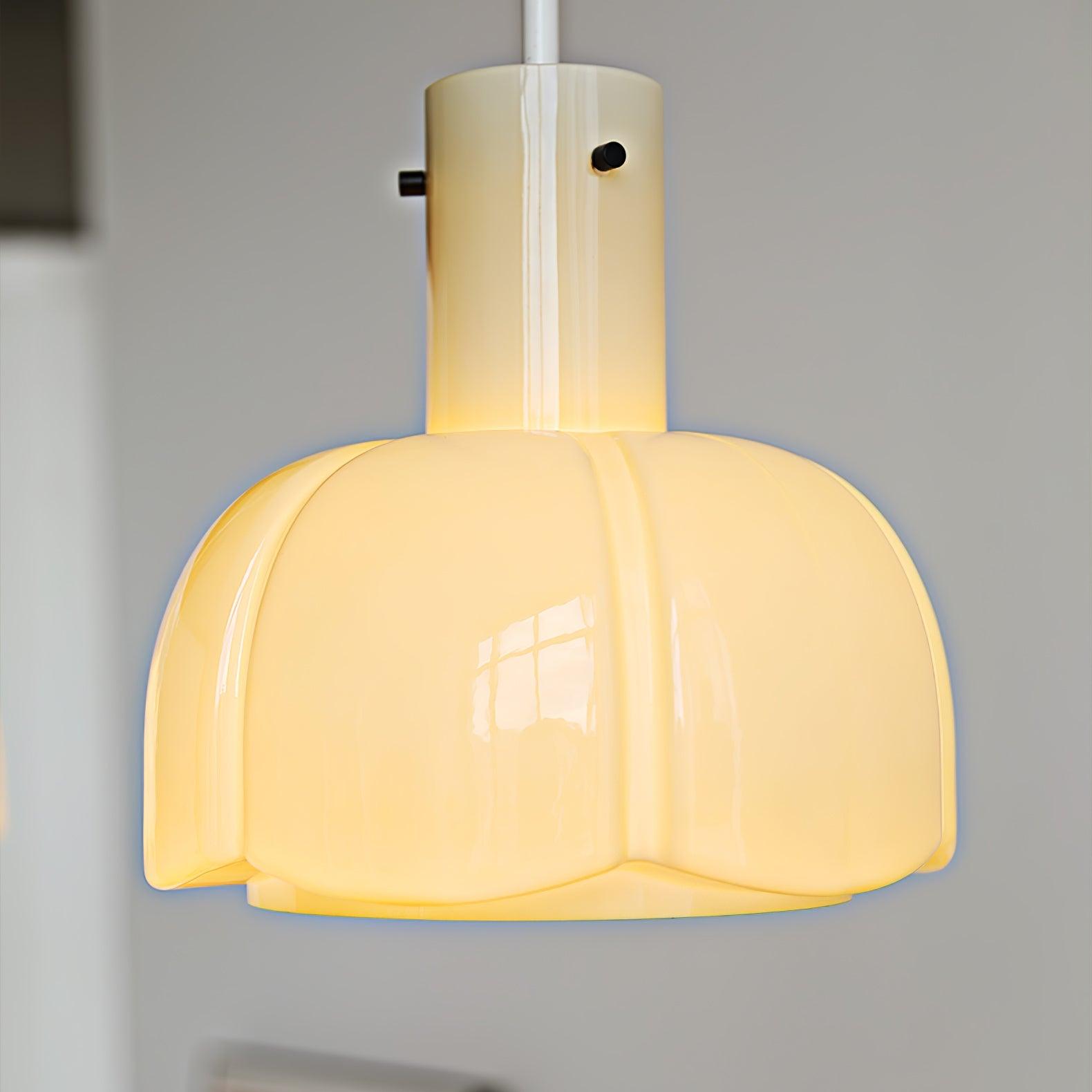 Modern Petal Glass Pendant Light Layered Floral Hanging Lamp for Living Room Dining Area