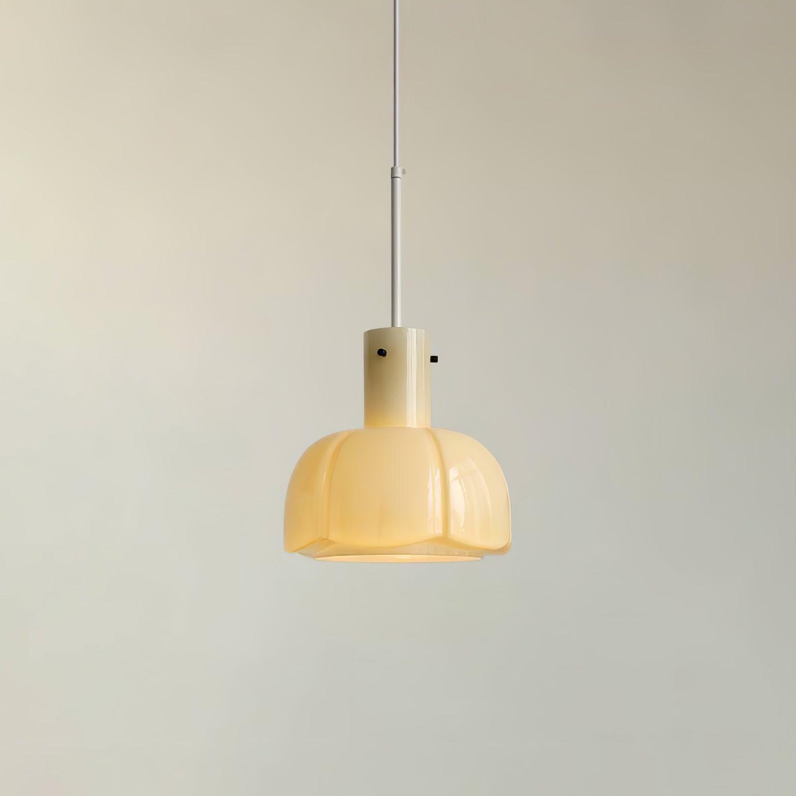 Modern Petal Glass Pendant Light Layered Floral Hanging Lamp for Living Room Dining Area