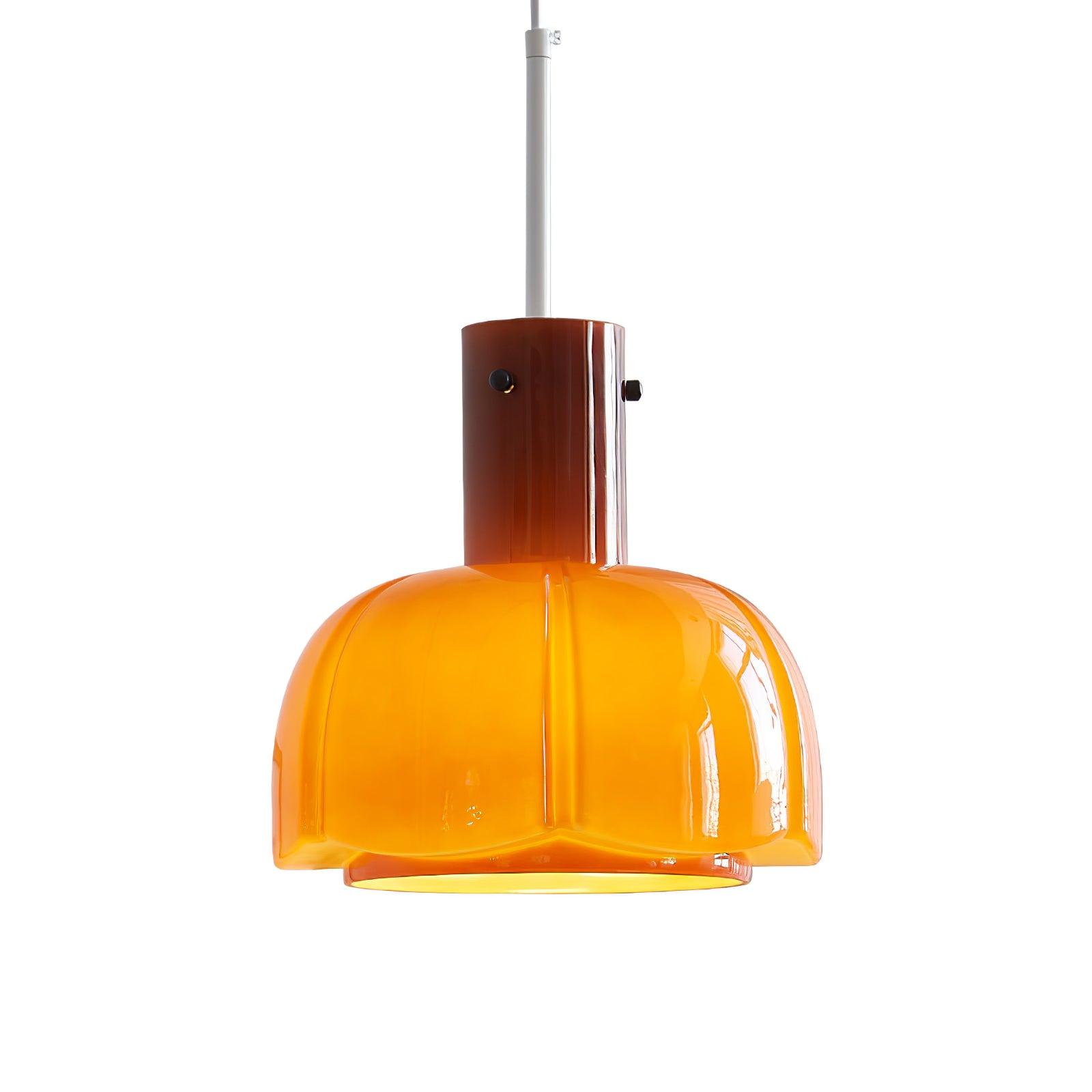 Modern Petal Glass Pendant Light Layered Floral Hanging Lamp for Living Room Dining Area