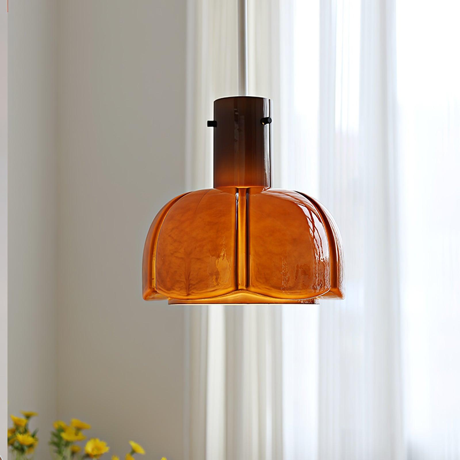 Modern Petal Glass Pendant Light Layered Floral Hanging Lamp for Living Room Dining Area