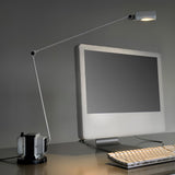 Dynamo Minimalist Adjustable LED Table Lamp Rotating Metal Desk Light for Modern Bedroom Office