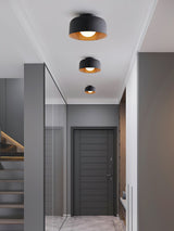 Modern Spherical Glass Globe Flush Mount Ceiling Light with Wood Grain Trim