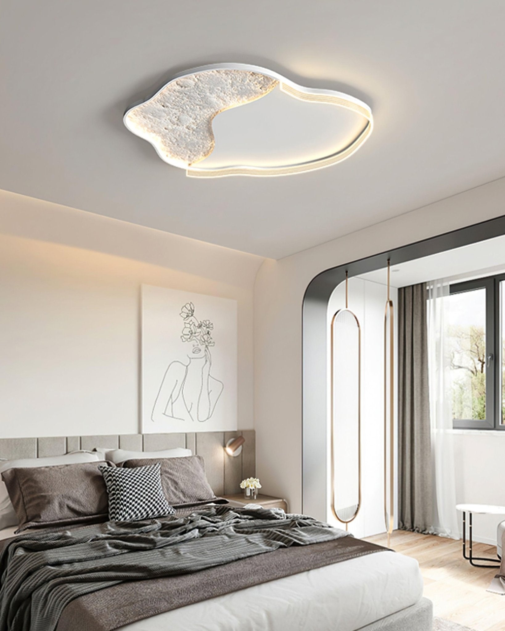 Modern Cloud Shape LED Ceiling Light Minimalist Acrylic Flush Mount Fixture for Bedroom