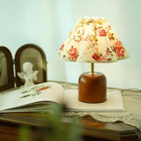 Handcrafted Etched Ceramic Table Lamp with Fabric Shade for Bedside and Living Room Decor