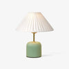 Handcrafted Etched Ceramic Table Lamp with Fabric Shade for Bedside and Living Room Decor