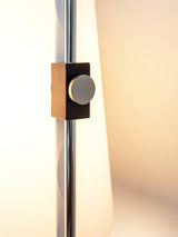 Modern Adjustable Height Floor Lamp with White Rice Paper Shade and Chrome Finish