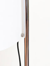 Modern Adjustable Height Floor Lamp with White Rice Paper Shade and Chrome Finish
