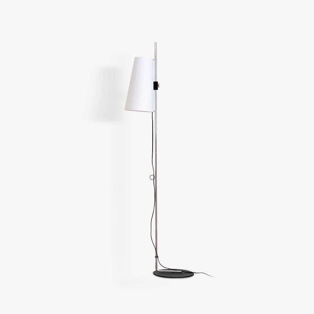Modern Adjustable Height Floor Lamp with White Rice Paper Shade and Chrome Finish