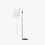 Modern Adjustable Height Floor Lamp with White Rice Paper Shade and Chrome Finish