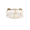 Luxury Alabaster and Brass Flush Mount Ceiling Light for Modern Interiors