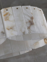 Luxury Alabaster and Brass Flush Mount Ceiling Light for Modern Interiors