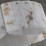 Luxury Alabaster and Brass Flush Mount Ceiling Light for Modern Interiors