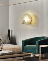 alabaster-stone-round-wall-sconce-integrated-led-light-with-natural-brass-finish-for-hallway