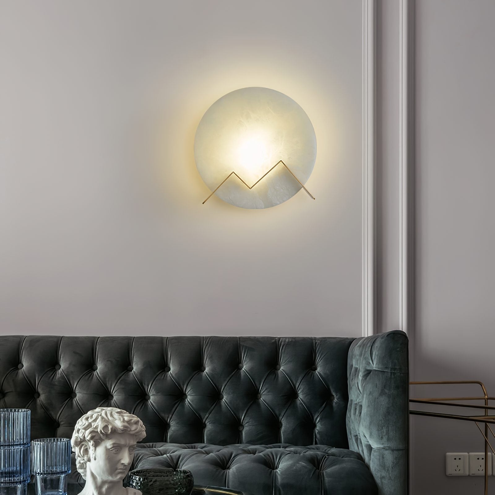 alabaster-stone-round-wall-sconce-integrated-led-light-with-natural-brass-finish-for-hallway