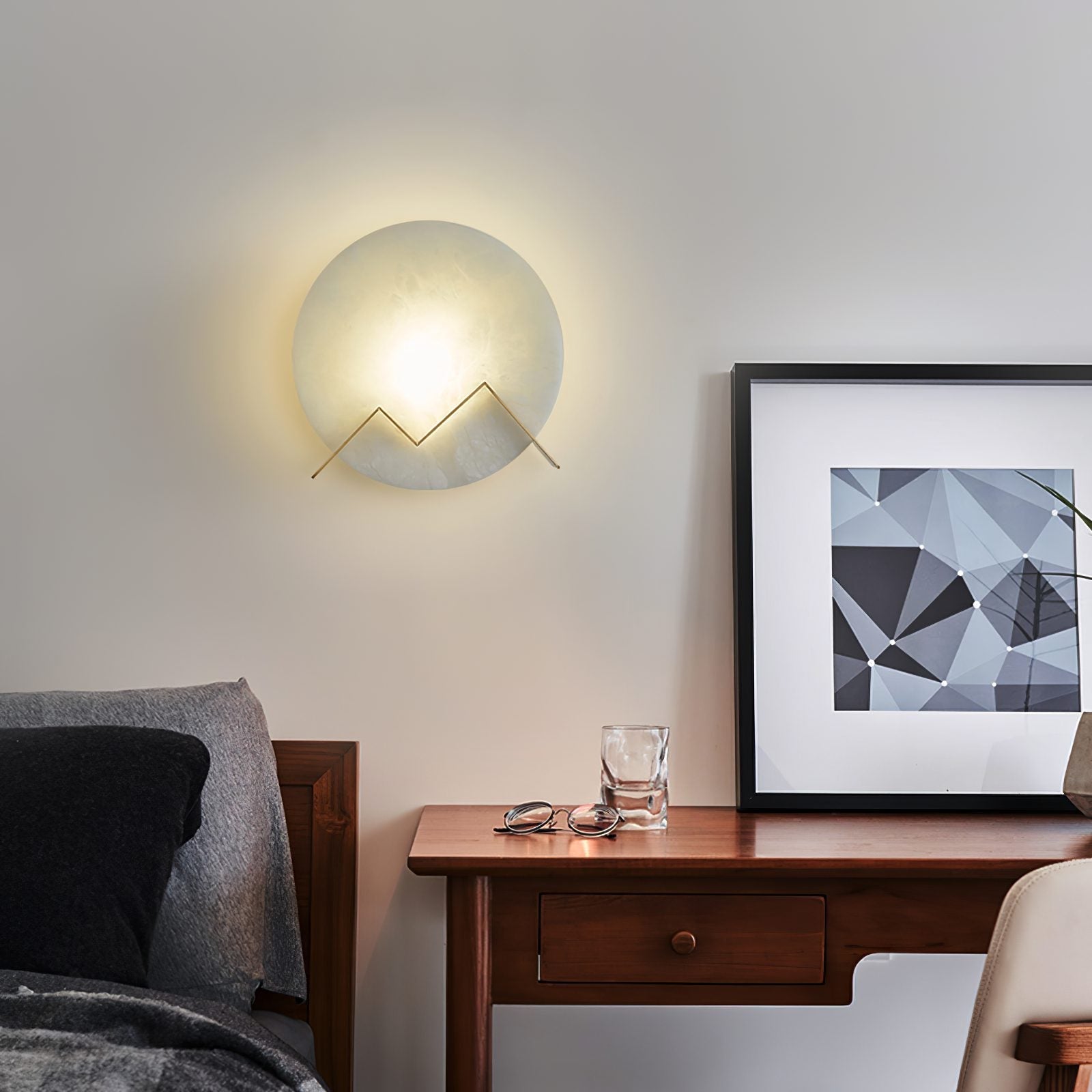 alabaster-stone-round-wall-sconce-integrated-led-light-with-natural-brass-finish-for-hallway