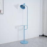 Modern Macaroon Floor Lamp with Integrated Storage Tray and Natural Marble Base for Living Room