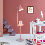 Modern Macaroon Floor Lamp with Integrated Storage Tray and Natural Marble Base for Living Room