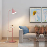 Modern Macaroon Floor Lamp with Integrated Storage Tray and Natural Marble Base for Living Room