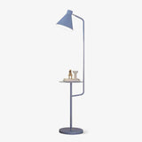 Modern Macaroon Floor Lamp with Integrated Storage Tray and Natural Marble Base for Living Room