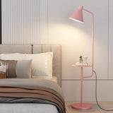 Modern Macaroon Floor Lamp with Integrated Storage Tray and Natural Marble Base for Living Room
