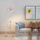 Modern Macaroon Floor Lamp with Integrated Storage Tray and Natural Marble Base for Living Room