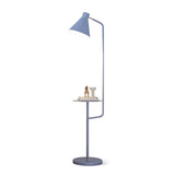Modern Macaroon Floor Lamp with Integrated Storage Tray and Natural Marble Base for Living Room